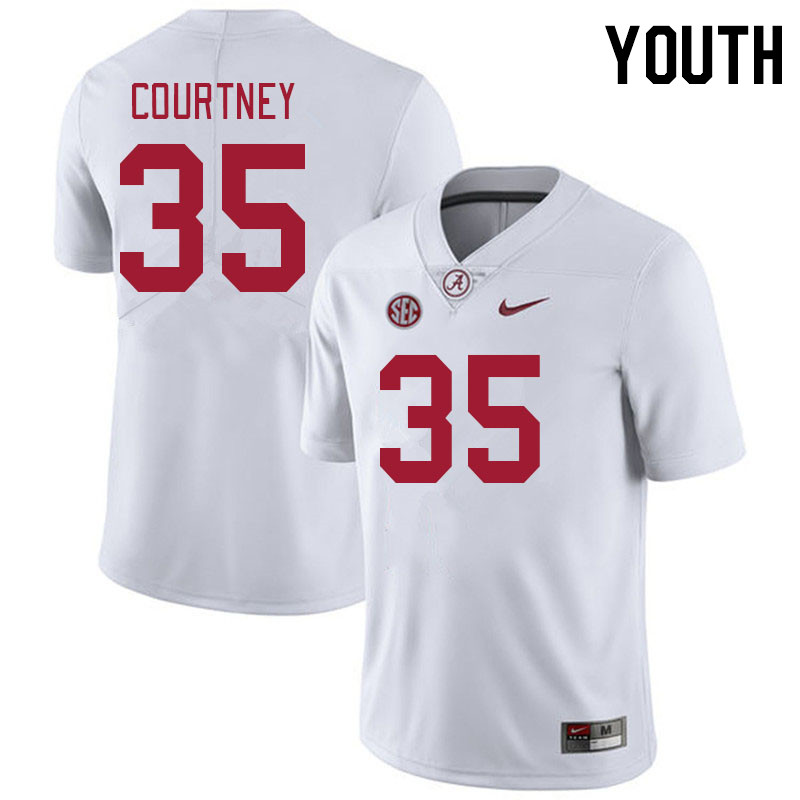 Youth #35 Zarian Courtney Alabama Crimson Tide College Footabll Jerseys Stitched-White